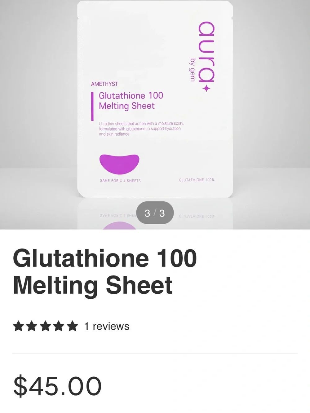Aura by Gem Glutathione x 5 - 100 Melting Sheet $45